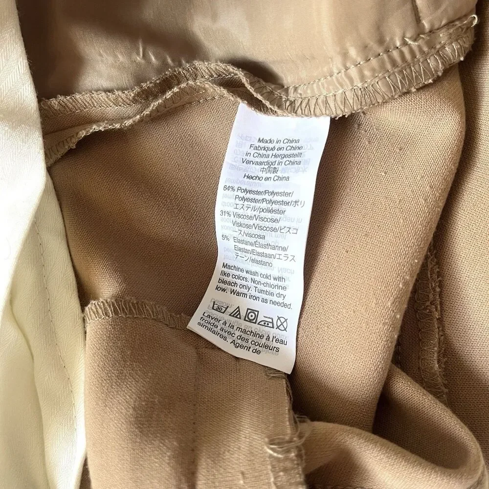 J. Crew Cameron Ankle Pants Tan Camel SZ 4 Slim Crop Career Four-Season Stretch
